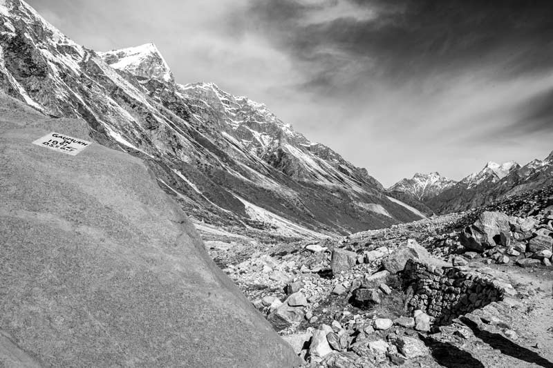 Moraines and other glacial landforms in Bhagirathi valley following recession of Gangotri glacier after 1891 in Uttarkashi district, Uttarakhand